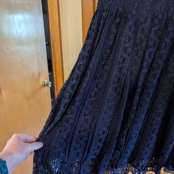 Charlotte Russe Navy Lacy Dress, Large - Picture 2 of 9